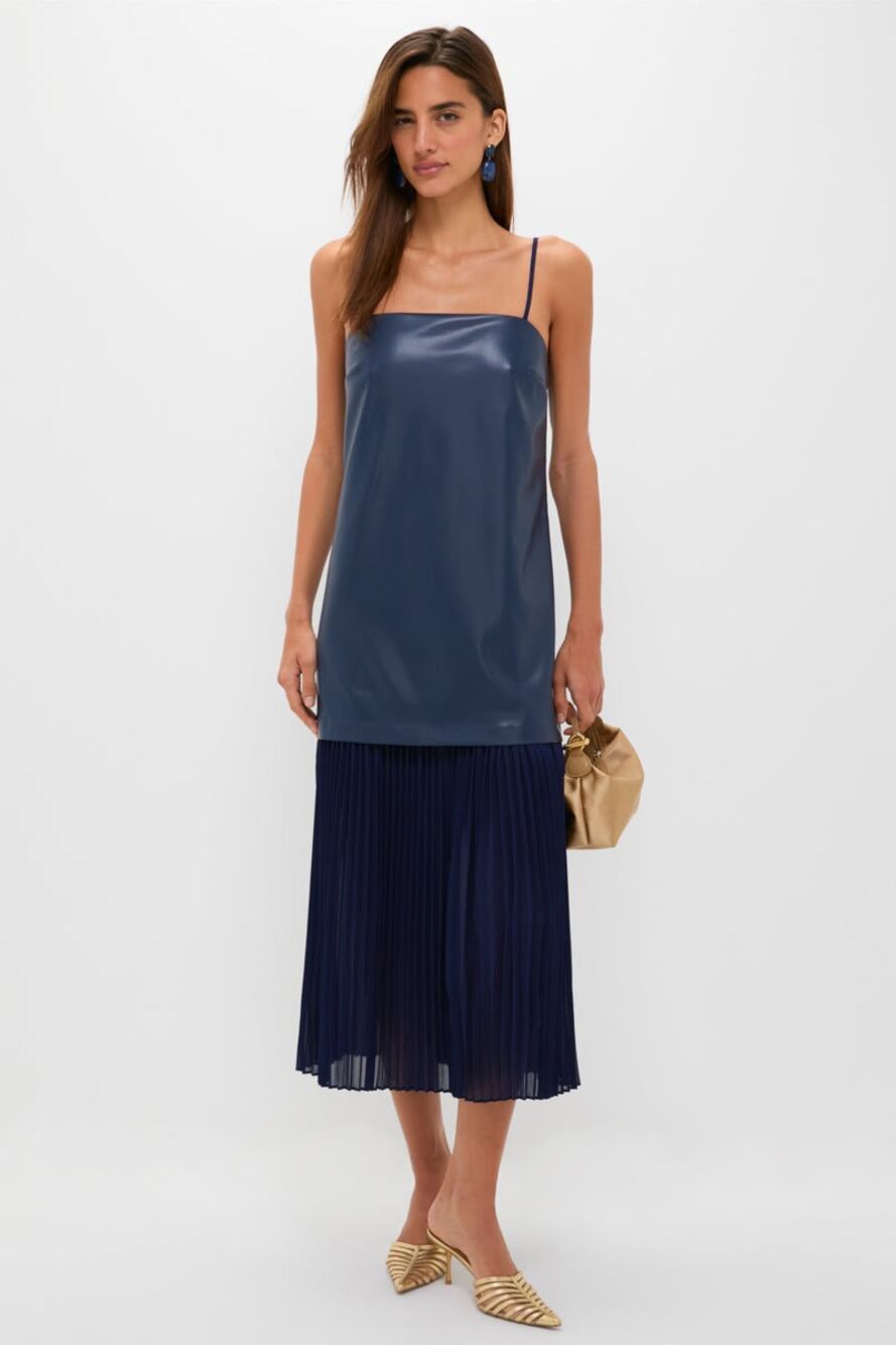 NWT Tuckernuck Hyacinth House Ozzy Mixed Media Pleated Midi Dress Medium